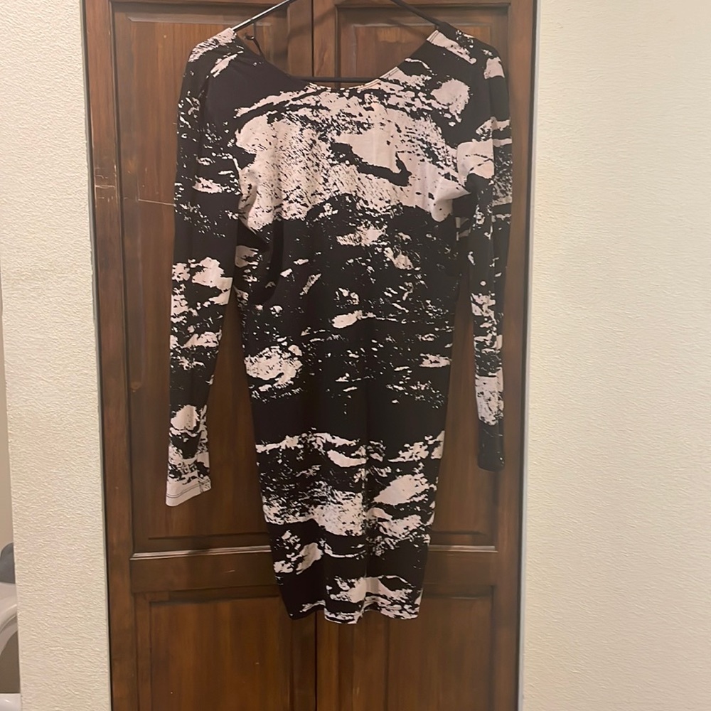 Marble tan and black dress